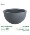 GloboStar® Artificial Garden BALTIMORE 20696 Διακοσμητικό Πολυεστερικό Τσιμεντένιο Κασπώ Γλάστρα - Flower Pot Γκρι Φ43 x Υ23cm